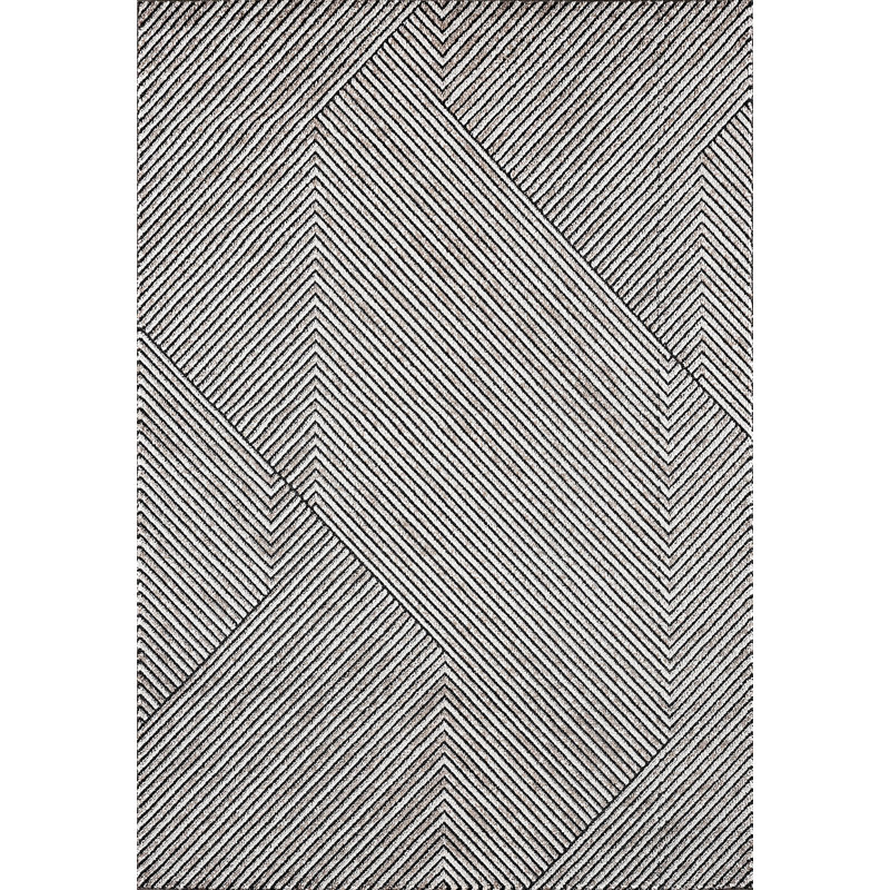 Wrought Studio Roldene Geometric Ivory/Dark Grey/Taupe Area Rug